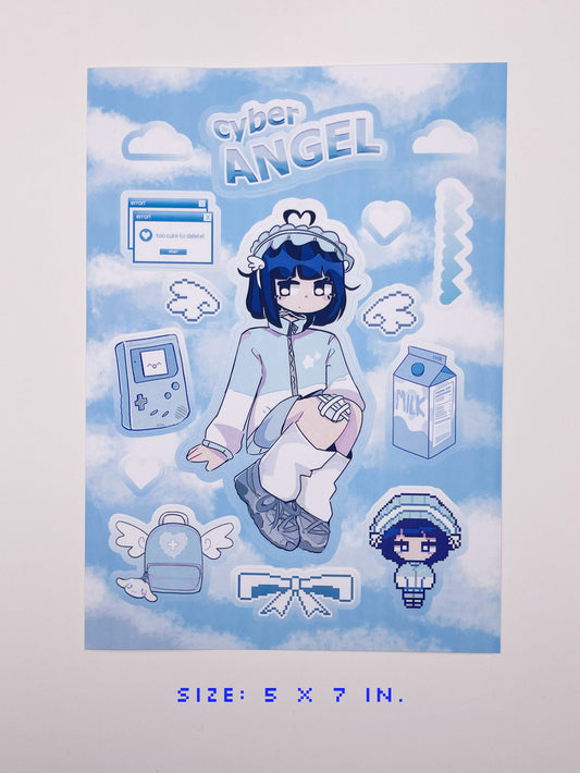 tenshi kaiwai matte sticker sheet! (b-grade)