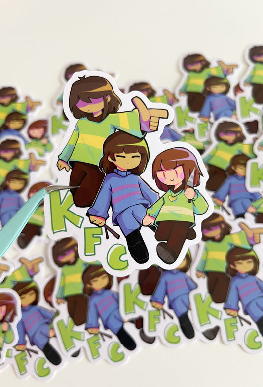 DELTARUNE + UNDERTALE Vinyl Sticker | Kris Frisk Chara!!!