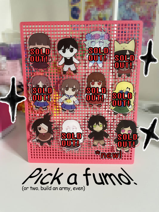 RPG MAKER Fumo Acrylic Pins!