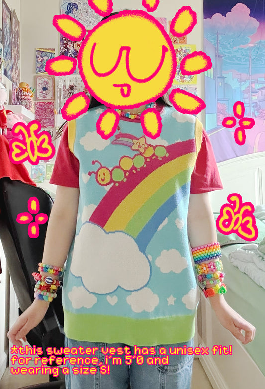 rainbow caterpillar sweater vest!