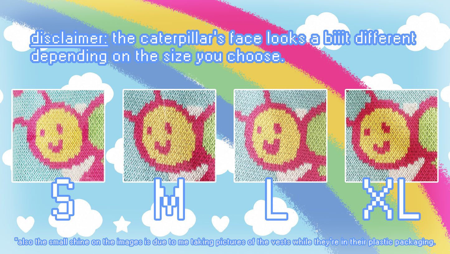 rainbow caterpillar sweater vest!