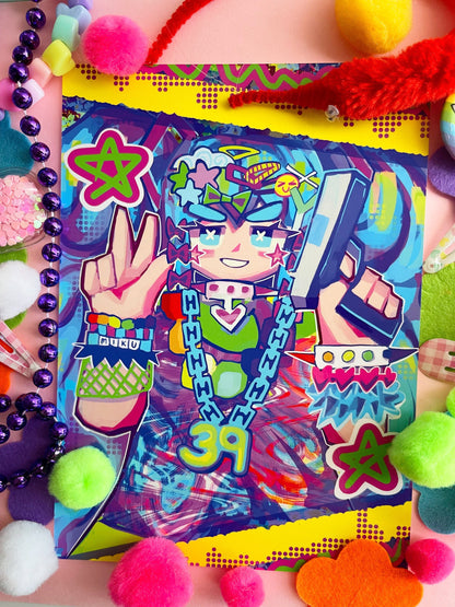 Hatsune Miku Art Print | Miku in Decora Kei! | (5x7 in)