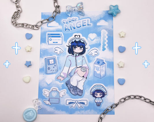 tenshi kaiwai matte sticker sheet! (b-grade)