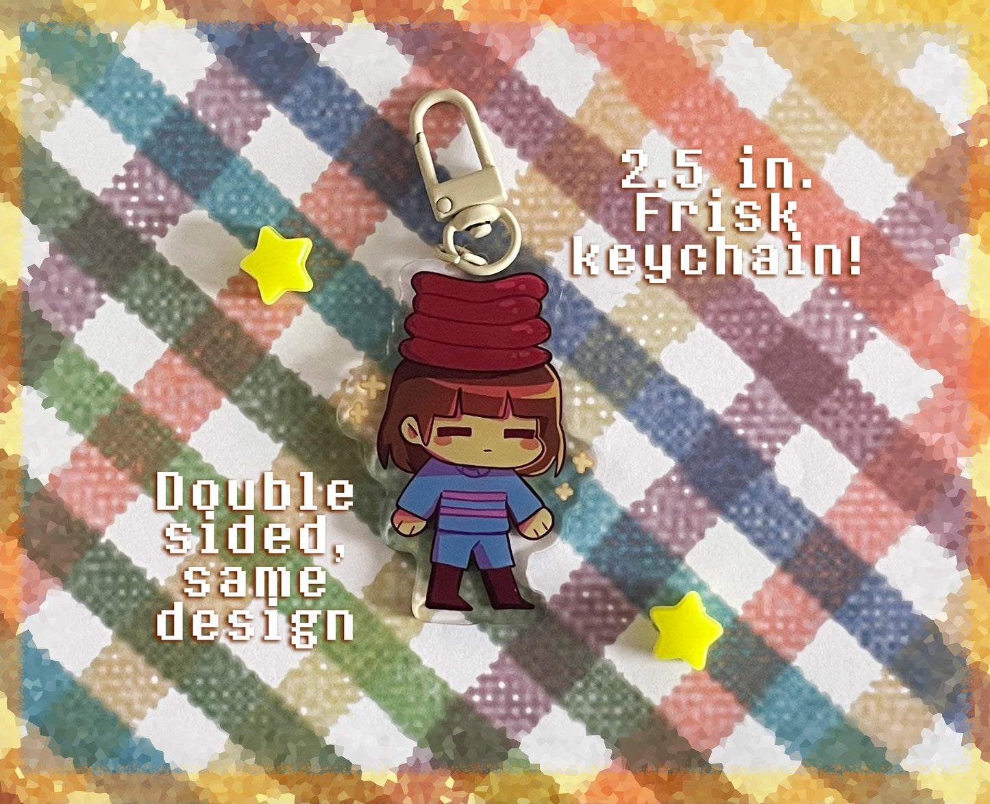 UNDERTALE Keychain | Frisk with hotdogs!!!!!!