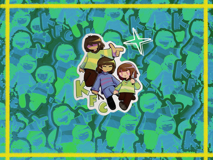 DELTARUNE + UNDERTALE Vinyl Sticker | Kris Frisk Chara!!!