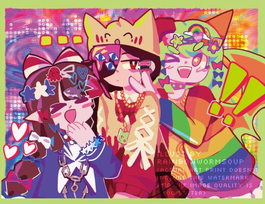 FUNAMUSEA Art Print | protags in decora! (wadanohara, yonaka, and yosafire!)