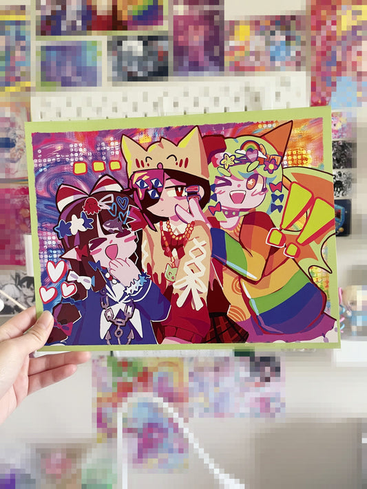 FUNAMUSEA Art Print | protags in decora! (wadanohara, yonaka, and yosafire!)
