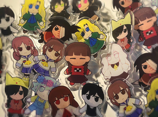 RPG MAKER Fumo Acrylic Pins!