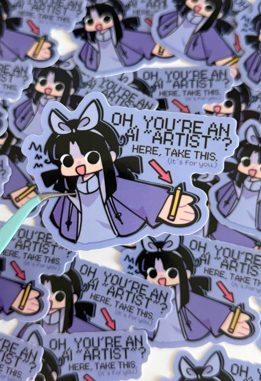 anti-ai sticker | pick it up.