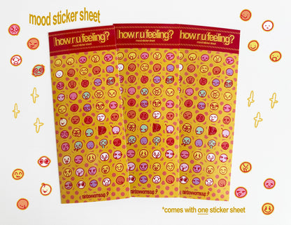 glossy mood sticker sheet | how r u feeling?