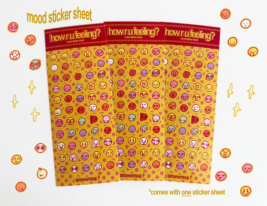 glossy mood sticker sheet | how r u feeling?