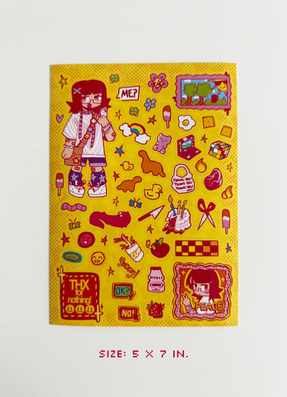 random glossy sticker sheet of stuff!