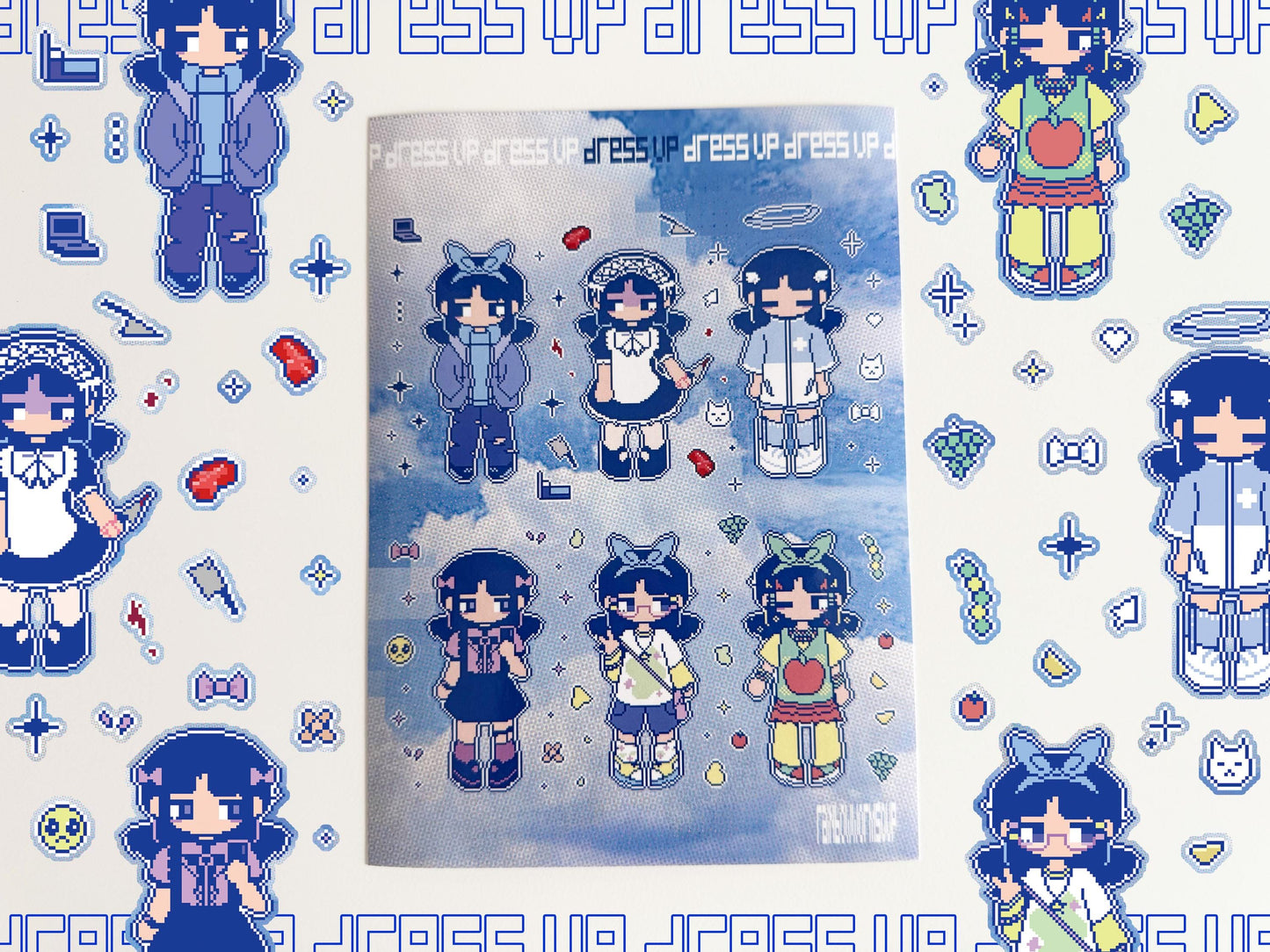 glossy sticker sheet | dress up!