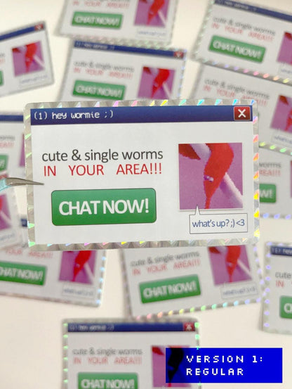 Worm on a String Sticker | cute WORMS in YOUR AREA!!!!!!!