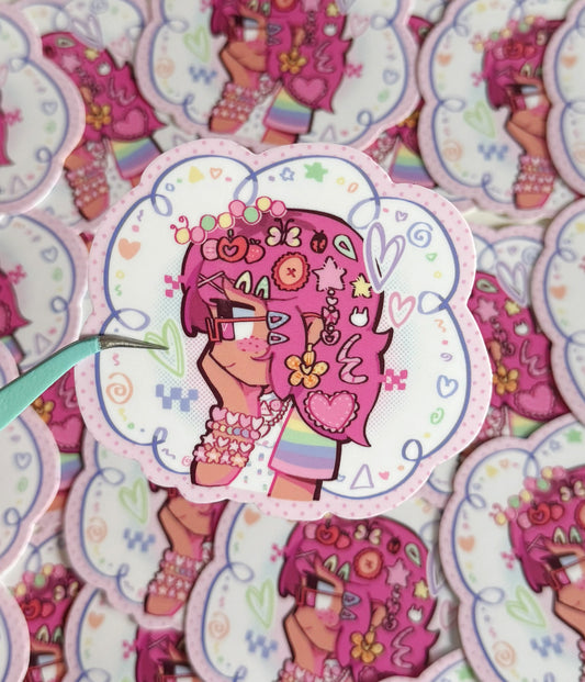 pink decora sticker!