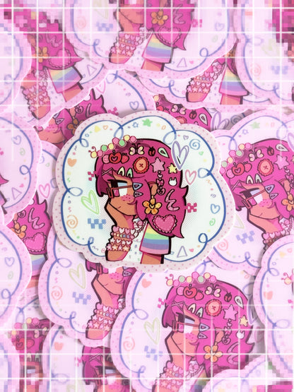 pink decora sticker!
