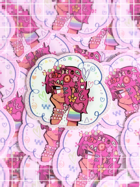 pink decora sticker!