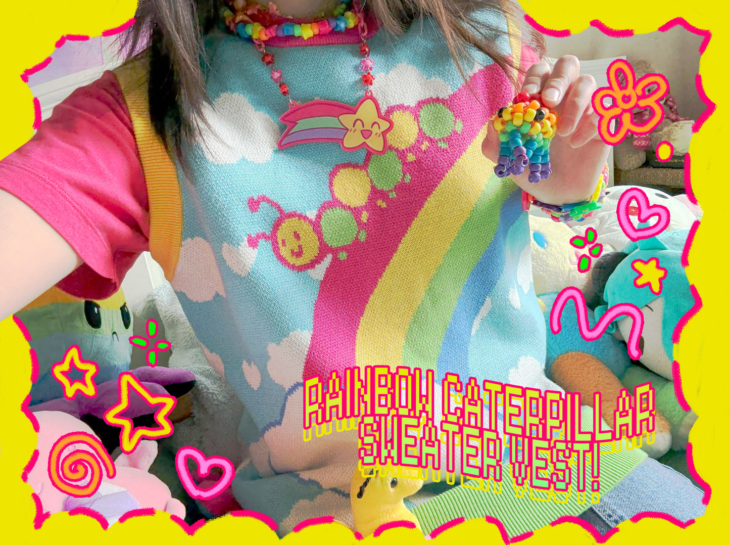 rainbow caterpillar sweater vest!