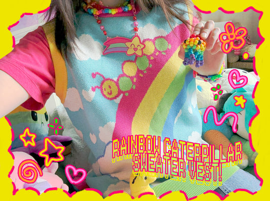 rainbow caterpillar sweater vest!